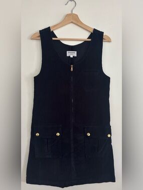 Frame Denim Deep Blue Dive Utility Zip Front Mini Dress Cotton  Size Small